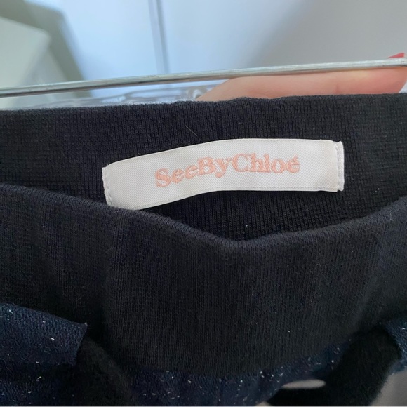 See By Chloe Jogger style woven pant Navy and Black - Picture 6 of 9